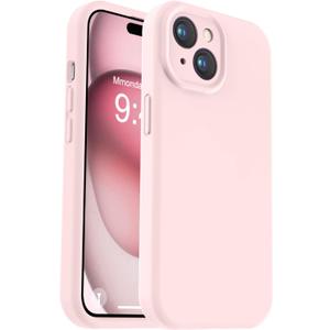 Vooii Compatible with iPhone 15 Case, Upgrade Defender Liquid Silicone, [Enhanced Camera Protection] [Soft Anti-Scratch Microfiber Lining] Shockproof Phone Case for iPhone 15 6.1 inch - Chalk Pink