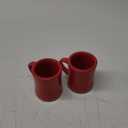 Vintage Ceramic Coffee Mugs Set of 2, 10oz Heavy Retro Diner Mugs, Thick & Sturdy for Coffee, Cocoa, or Latte, Microwave & Dishwasher Safe, Elegant Gift for Men, Women (Red)