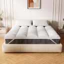 Extra Thick Mattress Topper King for Back Pain & Cloud-Like Sleep, Soft & Plush Mattress Pillow Top Bed Topper for Firm Mattress, Cooling Overfilled 1400GSM Mattress Pad, Fit to 6-22 Mattress (Milky White -2 Inch)