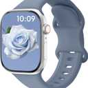 Patenting Sport Silicone Band Compatible with Apple Watch Bands 40mm 38mm 41mm 42mm 44mm 45mm 46mm 49mm Women Men, Waterproof Soft Wrist Strap for iWatch Series 11 10 9 8 7 6 5 4 3 2 1 SE Ultra 2 3 (Denim(#New))