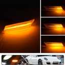 2Pcs LED Dynamic Sequential Blink Side Marker Lamp Light Kit for Porsche Carrera 2005-2013 for Boxster 987 2005-2012 Cayman 2006-2012 Clear Lens Amber LED Front Turn Signal Side Marker Lights
