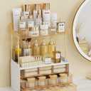 Anylady Bathroom Organizers and Storage, Makeup Organizer (Sturdy Durable Attractive), Ideal for Vanity, Countertop, Counter, Perfume, Skincare, Cabinet, Cosmetic, Dresser Organizer (Gold)