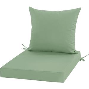 Outdoor Cushions for Patio Furniture, Waterproof Outdoor Chair Cushion w/Fade-Resistant, Removable & Machine-Washable Cover, 22x22 Inch, Deep Seat Sofa/Couch Pads Replacement, Sage Green