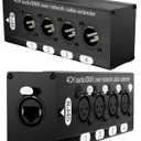 XLR Snake, 4 Channel 3 Pin Multi Network XLR Cable Breakout, Male Female to RJ45 Ethercon for Stage Sound Lighting and Recording Studio with no Cable (1 Pair: 4 XLR Male + 4 XLR Female)
