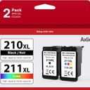 Remanufactured PG-210XL/CL-211XL Ink Cartridges Replacement for Canon 210 211, 210XL 211XL Ink Combo Pack Use to Canon MP495 MP280 MP490 MP480 MP270 MP240 MX420 MX410 MX350 (2 Pack)
