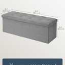 SONGMICS HOME Storage Ottoman, 35 Gallons End of Bench, 15.2 x 43.2 x 15.2 Inches, for Entryway, Living Room, Light Gray