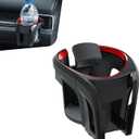 Car Cup Holder & Phone Mount, Multi-functional Air Vent Stand with Anti-slip Silicone Pad, ABS Adjustable Noise-reducing Bracket, Interior Storage Accessory for Most Vehicles (Black)