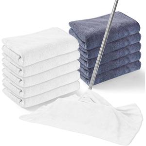 SmoothNovelty 10 Pcs Extra Large Microfiber Cloth 30" x 20" Large Floor Microfiber Towel Reusable Washable Free Lint Free Cloth Rag for Squeegee Mop Floor Window Housekeeping (White,Gray)