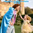 Fairy Godmother Costume Set, Fairy Costume Accessories with Blue Fairy Hooded Cloak Bow Tie Star Stick for Women