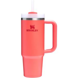 STANLEY Quencher H2.0 Tumbler with Handle and Straw 30 oz | Flowstate 3-Position Lid | Cup Holder Compatible for Travel | Insulated Stainless Steel Cup | BPA-Free | Hot Coral