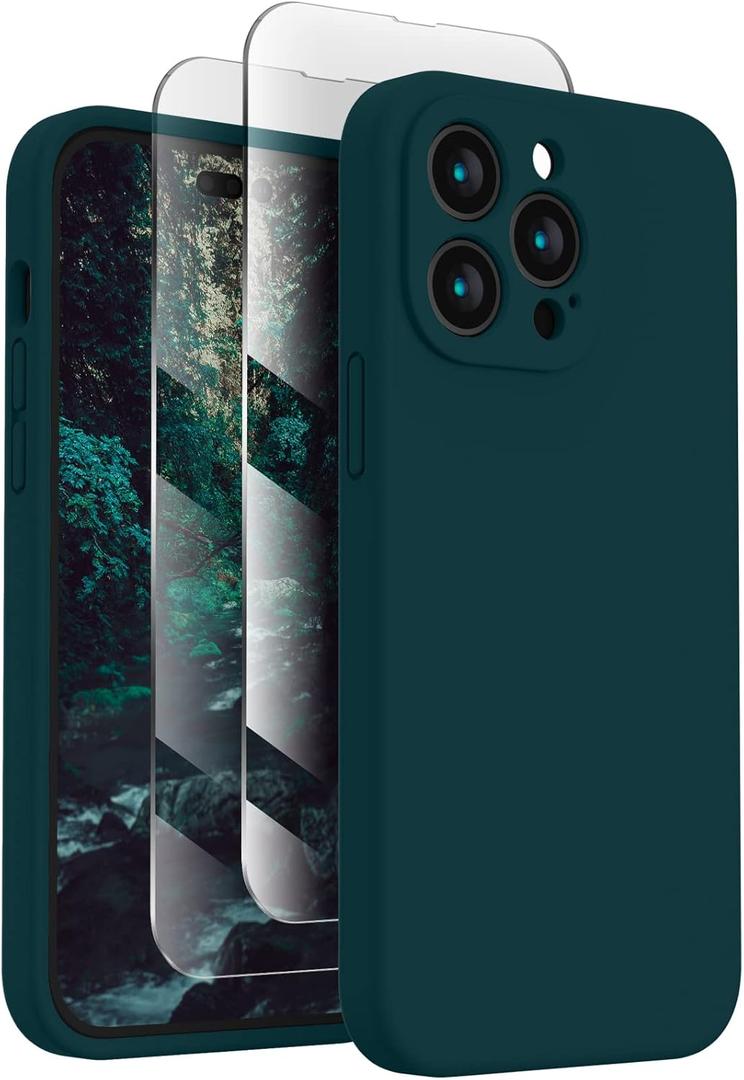 FireNova Designed for iPhone 14 Pro Case, Silicone Upgraded [Camera Protection] Phone Case, Soft Anti-Scratch Microfiber Lining Inside, 6.1 inch, Teal