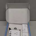 European Travel Plug Adapter, 5ft Detachable Extension Cord with Type C/G/E/F Plug Kit, 4 AC Outlets, 4 USB Ports (2 USB C), UK, Germany, France, Greece Travel Plug Adapter