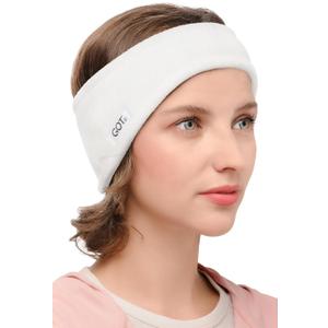 GOT Sports Ear Warmer Headband for Women - Fleece Running Headband Ear Covers for Cold Weather - Ski Cycling Ear Muffs for Winter (White)