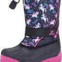 CIOR Kids Snow Boots for Boys Girls Toddler Winter Outdoor Boots Waterproof with Fur Lined(Toddler/ Little Kids) Du Black-27/ 28