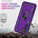 for Samsung Galaxy S24 FE Case with Screen Protector, Military Grade Rugged Shockproof Galaxy S24 FE 5G Heavy Duty Protective Cover for Samsung S24 FE Magnetic Ring Kickstand Phone Case (Purple)