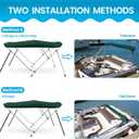 Naviskin Green 3 Bow 6'L x 46" H x 54"-60" W Bimini Top Cover includes Mounting Hardwares, Storage Boot with 1 Inch Aluminum Frame