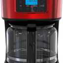 Better Chef Programmable 12-Cup Coffee Maker | 1-4 Cup Setting | Auto-Pause to Serve | 2hr Keep Warm | Perma-Filter | Stainless (Red)