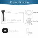 2 Set Tub Spout Diverter Repair Kit, Bathroom Shower Bathtub Leaky Faucet Repair Replacement Parts, Includes 2 Diverter Valve Stems, 2 Gates Seals and 2 Cup (Matte Black)