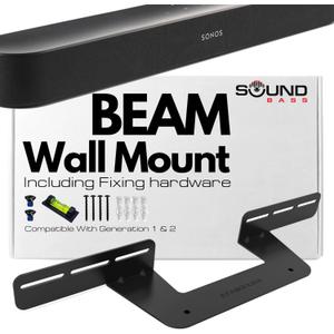 Sound Bass Soundbar Mount for Sonos Beam Compatible with Generation 1 & 2 Sonos Beam Sound Bar Includes All Necessary Mounting Hardware, Mounts Bracket, Black