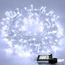 JMEXSUSS 33ft 100 LED White Christmas Lights, 8 Modes Connectable Clear Wire Twinkle Fairy String Lights Indoor, Plug-in Christmas String Lights Outdoor Waterproof for Christmas Wedding Party Tree