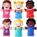 6 Pcs Role Play Hand Puppets Multicultural Entrepreneur Plush Toys Role-Play Toy Puppets for Kids Storytelling Imaginative Pretend Play Teaching Preschool(Multiculturalism)