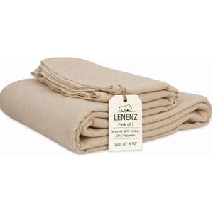 Cotton Blended Hospital Patient Bath Blanket, Bed Bath Sheet, Lightweight Sheet Blankets, (Un Bleached, 70 x 90'')