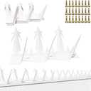 Heavy Duty Metal Fence Spikes-Anti Climb Security Spikes for Fence and Wall-Intruder and Animal Deterrent (White, 74 inches)