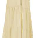 Women's Casual Halter Tiered Vacation Maxi Dress with Pockets (Yellow, M)