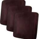 Leather Look Couch Cushion Covers Sofa Seat Slipcovers Sets Couches Furniture Protector for Sectional Armchair Loveseat Pets Kids Stretch Spandex Fabric (3 Cushion Sofa, Burgundy)