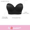 FallSweet Lace Strapless Bustier Bra for Women Underwire Longline Corset Top, Black,38D (Black)