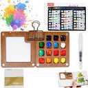 Mini Watercolor Paint Kit,Watercolor Paint Palette Travel Set, Pocket Artist Watercolor Travel Set, Mini Portable Watercolor Travel Set