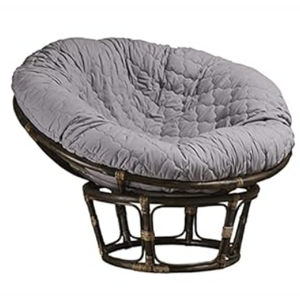 Papasan Cushion Cover - Quilted Shape, Soft Microfiber Fabric, Zippered Papasan Cushion Cover Only (Grey, 50 Inch x 50 Inch)