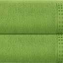 GLAMBURG 100% Cotton Oversized 2 Pack Bath Sheets 35x70, Ultra Soft Highly Absorbant Compact Quickdry & Lightweight Large Bath Sheet Set, Ideal for Gym Travel Camp Pool - Kiwi Green