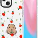 ChiCsFleur for iPhone 13 promax Case, TPU Phone case with Camera Protection for Women Girls Teens - Capybara Orange Fruit Sparkle Artsy Fun Kawaii Animal Y2K Aesthetic Unique