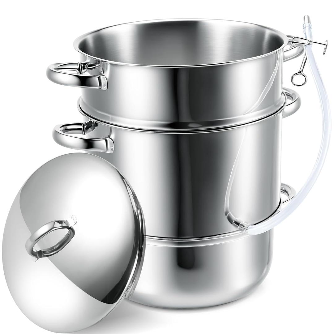 Suclain Stainless Steel Water Distiller, 3 Layers 1.2 Gallon Distilled Machine Distillers for Home All Stovetops Refining Lard Tallow