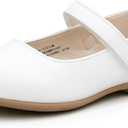 BlueKnot Girl Mary Jane Ballet Flat Dress Shoe for Toddler Little Kid(White 10 Toddler)
