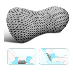 Lumbar Support Pillow for Office Chair, Memory Foam Lumbar Pillow for Lower Back Pain Relief (Grey)