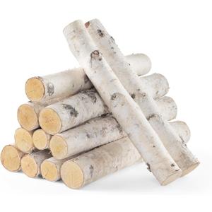 12Pack Birch Logs for Fireplace Decor - Natural Decorative Birch Wood Branches (1.6"-2.4" Dia. x 16.5" Long) for DIY Crafts, Home Decor, and Fire Pit