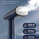 BEAUTURAL Steamer for Clothes, Portable Handheld Garment Fabric Wrinkles Remover, Aluminun Heating Plate, 35-Second Fast Heat-up, Large Detachable Water Tank (Only for 120V), Dark Blue