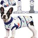 Kuoser Recovery Suit for Dogs Cats After Surgery, Professional Pet Recovery Shirt Dog Abdominal Wounds Bandages, Substitute E-Collar & Cone,Prevent Licking Dog Onesies Pet Surgery Recovery Suit, Small 