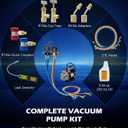 Orion Motor Tech AC Vacuum Pump and Gauge Set, 1/3 hp 4 cfm Vacuum Pump Manifold Gauge Kit with Leak Detector 4 Hoses & Accessories for R134a R22 R410a, A/C Vacuum Pump Kit for Auto HVAC Systems