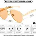 Oversized Aviator Sunglasses for Women Men 70s Trendy Sardine Big Sun Glasses Gold Metal Frame Shades (Gold/Clear Brown)