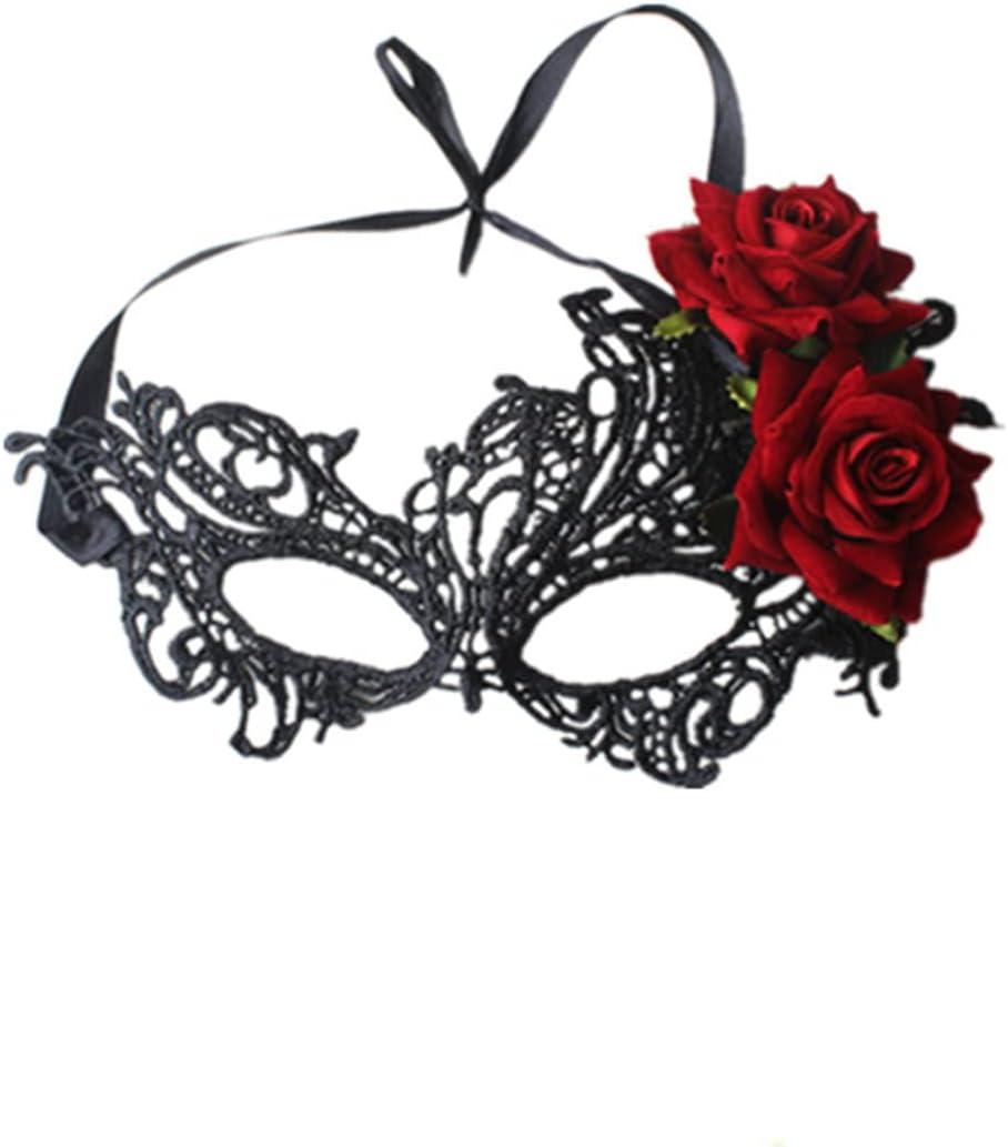 Rose Flower Lace Masquerade Mask, Masquerade Mask for Women, Women Flower Half-face Masks Cosplay Party Supply Festival