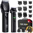 FADEKING Professional Hair Clippers for Men - Cordless Hair Clippers (Clipper+Trimmer, Black)