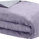 DREAMLAB Amethyst and Quartz Crystal Cooling Reversible Weighted Blanket with Removable Cover, 15 Pounds, Lavender (48x72)