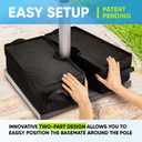 Rhino BaseMate 18" Umbrella Base Weight Fits Offset, Cantilever & Outdoor Patio Umbrellas Detachable Design Black Easy Setup