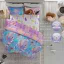 Disney Princess Ariel The Little Mermaid Live Action Movie Kids Bedding Super Soft & Cozy Reverisble Microfiber Comforter and Sheet Set with Sham, Queen, (100% Officially Licensed Product) by Franco