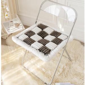 Funny Pet Couch Covers for Sofa Plush Checker Plaid Sofa Covers for Pets Washable 3 Cushion Couch Sofa Mat Friendly (Cream Black, 60x60 cm/23.6x23.6 in)