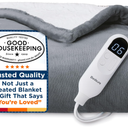 Bedsure Heated Blanket Throw Blanket  Fast Heating Electric Blanket, Soft Flannel Heated Throw with 4 Time Settings, 6 Heating Settings, Warm Gifts for Grandma & Grandpa & Seniors (50“x60”, Grey)