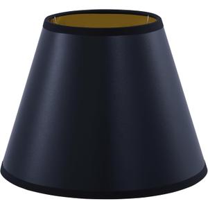 Aspen Creative 56052 Empire Uno Lamp Shade in Black with Gold Inside Washi Paper, 5" Top x 9" Bottom x 7" Slant Height, Slip UNO 33mm